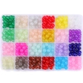 24-grid glass seed bead set in various colors for DIY jewelry making and bracelets - Solid Color Beads / 24 Grids/480 Pcs