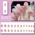 Unghie finte sfumate rosa e viola con D357 French tip e decorazioni glitterate - Stile Glitter Francese Viola Sfumato Rosa Viola (D357)
