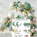 Morandi balloon arch kit with sage green and gold balloons for party decoration - Avocado Set 03