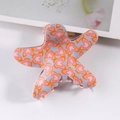 Pinza para el pelo de estrella de mar morada con patrones de mariposa rosa naranja - Patrón de Mariposa Púrpura (C9-2-24)