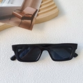Occhiali da sole rettangolari neri alla moda con montatura spessa in stile hip-hop - Nero
