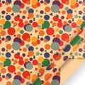 Vintage kraft gift wrapping paper with colorful dots and stars pattern on beige - Colorful Patterns / 50*70CM