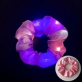 Luminous LED scrunchie in purple and pink gradient with translucent glowing effect - Glowing Pink