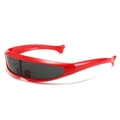 Occhiali da sole sportivi rossi futuristici con lenti nere per ciclismo e outdoor - Montatura Rossa Lenti Grigie
