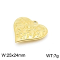 Colgante de corazón dorado de acero inoxidable con diseño floral de 25x24mm - Estilo Color Dorado (KLJ7462-Z)