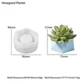 Detailed view of hexagonal silicone mold and geometric plaster succulent planter sizes - Hexagon Flower Pot