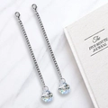 Chaîne argentée avec pendentif boule en cristal irisé et fermoir mousqueton de qualité - Boule de cristal irisée