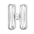 Silver foil alphabet balloon in capital letter H for birthday and wedding party decor - 16-inch Silver Slim Letter Aluminum Foil Balloon (h)