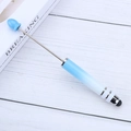 Blue and white gradient beaded stylus pen with telescopic metal rod for touchscreens - Gradient Blue