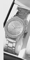 Silver quartz watch with diamond bezel and roman numerals in a luxury gift box - Silver 2 Single Watch