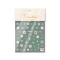 Detail van 5D-reliëf nagelstickers met groen-witte bloem- en strikontwerpen - Groene Florale Stijl (to1433)
