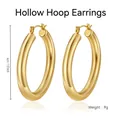 Polished gold titanium steel hollow hoop earrings with 4cm diameter and 9g weight - 4*40mm (Gold)