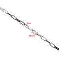 Silver stainless steel box chain link with 4mm width and 10mm length measurements - Steel 4x10mm (2 Meters/Pack)