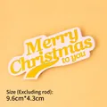 Yellow Merry Christmas to you cake topper decoration for holiday desserts 9.6cmx4.3cm - Pink Gold Merry Christmas Sign 10 Pack