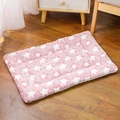 Thickened plush pet mat with pink and white star pattern for cats and dogs - Dusty Pink Star Mat