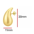 Elegant 20mm gold teardrop earring with high polished finish and butterfly back closure - Extra Small (2.0*1.1) / Gold
