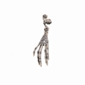 Detailed view of silver gothic skeleton hand ear cuff with punk bone claw design - Skeleton Hand Spiral