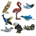 Set of 8 colorful 3D bird puzzles including owl and flamingo for children crafts - 3D Foam Bird and Poultry Puzzle