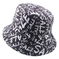 Reversible bucket hat featuring black and white graffiti print with SALE and percentage motifs - 58cm / All-over SALE and % Print
