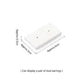 White rectangular earring display stand for a single pair measuring 6cm by 3cm - Ear Stud Card (White)