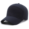 Dark blue quick-dry baseball cap featuring laser-cut ventilation holes and a soft top - Adjustable / Navy Blue