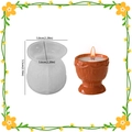 Silicone mold for elk relief candle cups with woven texture and product dimensions - Silicone Mold / Woven Texture Cup