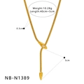 Detailed specs of gold snake necklace with colorful zircon pendant and drop chain - Snake Head Pendant Snake Bone Necklace (NB-N1389)