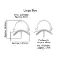 Silver S925 sterling silver hoop earring finding for DIY jewelry making in large size - Large/1 Pair / White Gold