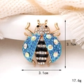 Detailed view of ladybug charm dimensions 3.7x3.1cm with blue and white crystals - Ladybug Blue