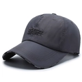 Dark grey quick-dry sports baseball cap with 3D embroidery and breathable fabric - Adjustable / Dark Gray