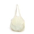 Chic cream white woven mesh tote bag made of cotton rope for eco-friendly summer shopping - Off White