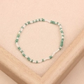 Handmade green and white beaded bracelet with sweet minimalist style for women - Style 59-Green White Striped