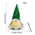 Gnomo natalizio luminoso con cappello di paillettes verdi e dimensioni 30x16x10cm - Verde