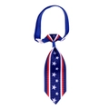 Detail of pet necktie with American flag stars and stripes and adjustable buckle strap - NT153-10