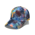 Colorful tie-dye graffiti baseball cap with yellow number 7 street fashion design - Blue Purple Tie-dye Number 7 (F)
