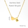 18k gold plated stainless steel heart necklace with letter E pendant for women - Letter E