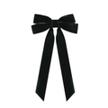 Elegant dark forest green velvet double bow hair ribbon clip for women's hairstyles - Green