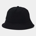 Detail of minimalist black bucket hat with six-panel crown and reinforced stitching - M (56-58cm) / Black