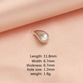 Polished silver teardrop bead on silk with 11.8mm x 6.7mm size specifications - Steel Water Drop Pendant