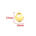 Polished golden heart-shaped padlock pendant for DIY jewelry making, size 17mm x 14mm - Vacuum 18K Gold Polished Heart Padlock Charm 17mm