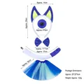 Blue puppy ears headband cosplay set with tutu skirt and accessories for Halloween - Royal Blue Shepherd Dog 4-Piece Set & Blue Green Tutu Skirt