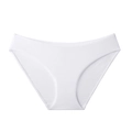 White low-rise ice silk briefs for women, featuring a seamless and breathable design - White