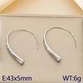 Minimalist silver teardrop hook earrings in polished titanium steel for women - Thin Steel Color Style (KE116275-KFC)