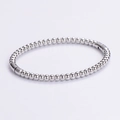 Bracciale minimalista con perline in acciaio inossidabile argento e chiusura a scatto - Color Acciaio