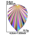 Rainbow fan-shaped stainless steel pendant dimensions: 5.8cm height and 4.2cm width - Charm / Rainbow