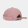 Gorro docker de lona rosa con bordado de ballena y hebilla de metal ajustable - Pececito-Rosa Palo