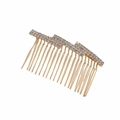 Elegant gold finish bridal hair comb with Z-shape sparkling rhinestones and 18 teeth - 9x4.5cm / Gold (I1304)