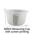 Vaso medidor de silicona de 600 ml con escala para mezcla de resina epoxi y manualidades - Taza medidora graduada de 600 ml