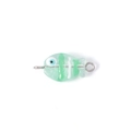 Handmade green glass fish charm with white stripes and metal rings for jewelry making - Green (Double Hole 11#)