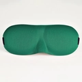 3D contoured sleep mask in emerald green featuring breathable fabric and elastic strap - Basic Version / Dark Green